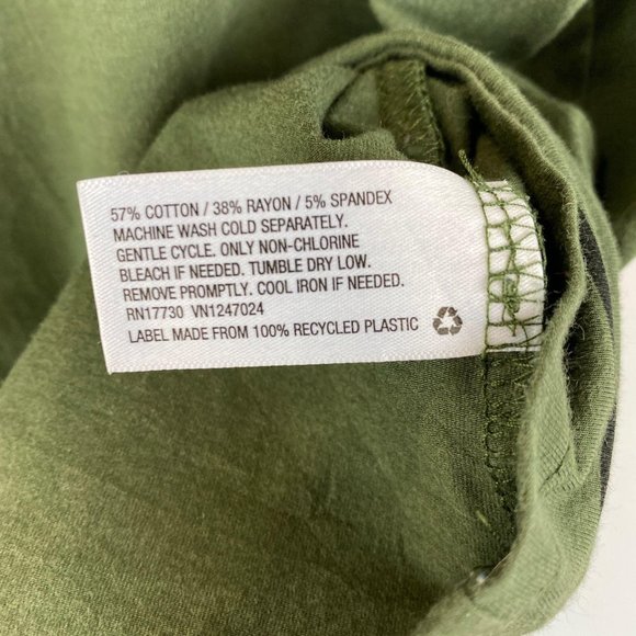 HUNTER Cotton Blend Sleeveless Olive Green Top - Picture 2 of 5